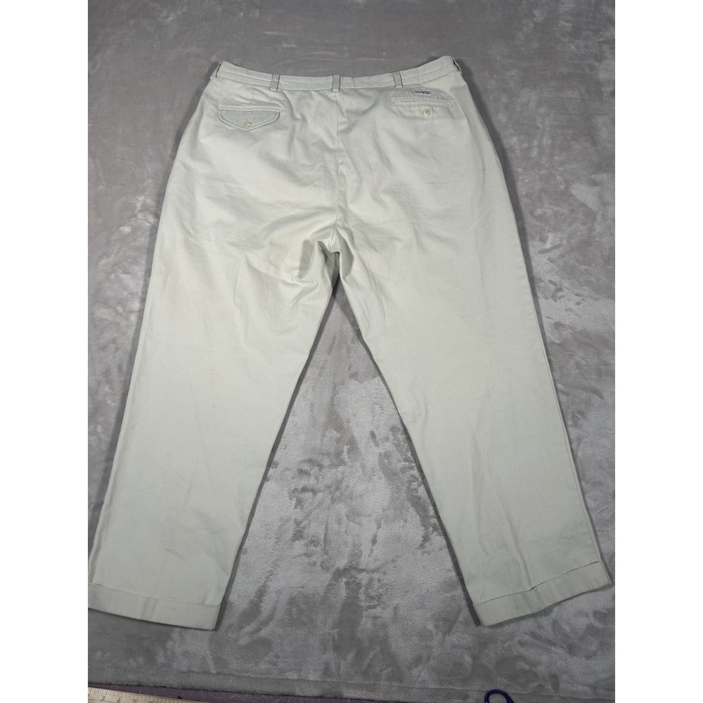 VTG 90s Polo Ralph Lauren Hammond Pant Men 42x30 Khaki Classic Chino Pleated - Picture 7 of 16